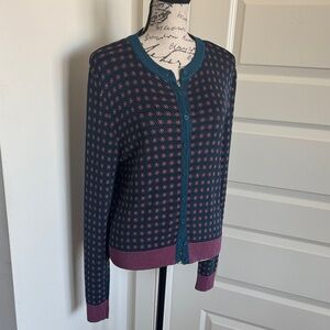 Zara Teal and Pink Knit Cardigan